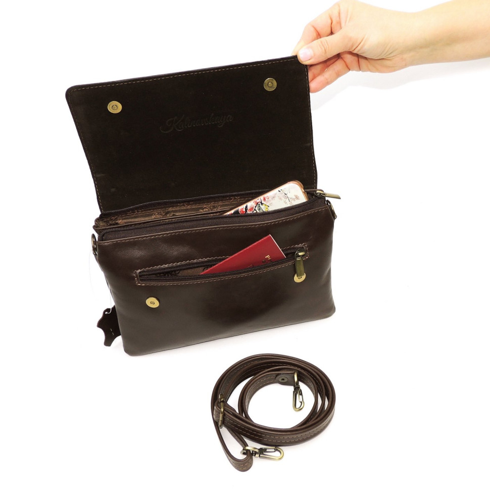 Женская кожаная сумка Natalia Kalinovskaya С44т "Асиа" коричневая