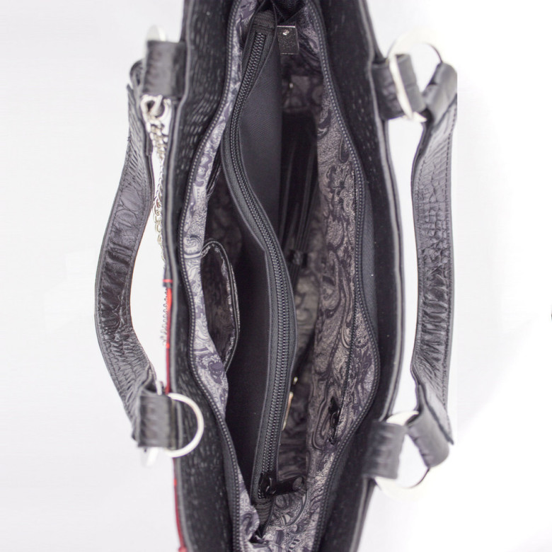 Сумка женская Protege, ДС-189-125 "Техно" чёрно-бордовая