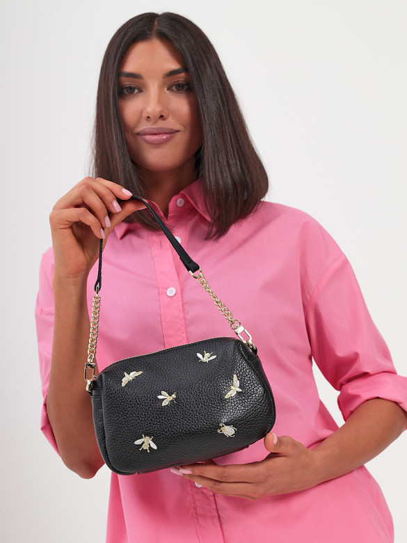 Сумка Curanni 2568 дольче черный пчела Сумка Curanni 2568 дольче черный пчела