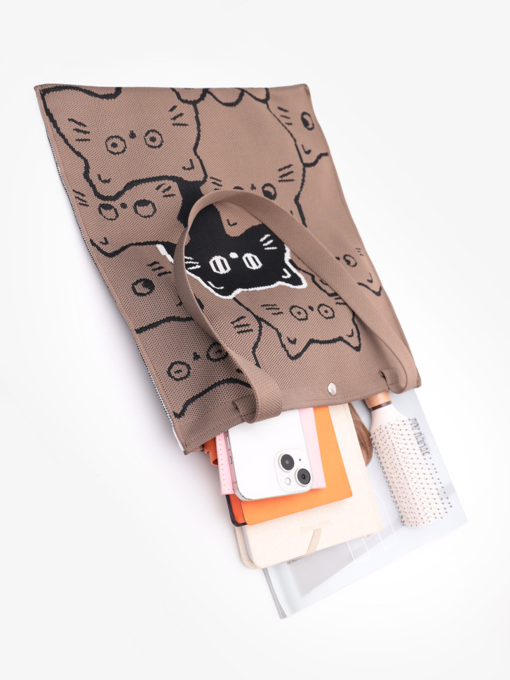 Сумка-шопер Baggins Cat коричневая