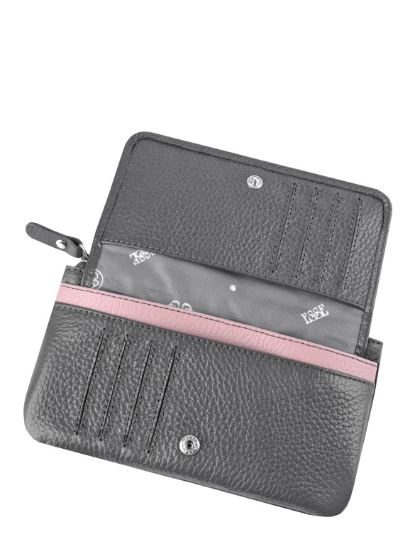 Кошелек Esse, ИНКАНТО GREY 76851 асфальт/розовый