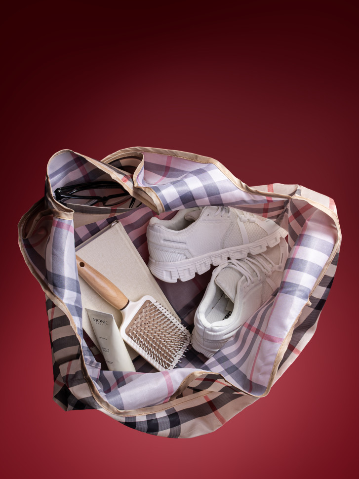 Сумка-трансформер Ж01-0224 клетка бежевая Сумка-трансформер Ж01-0224 клетка бежевая