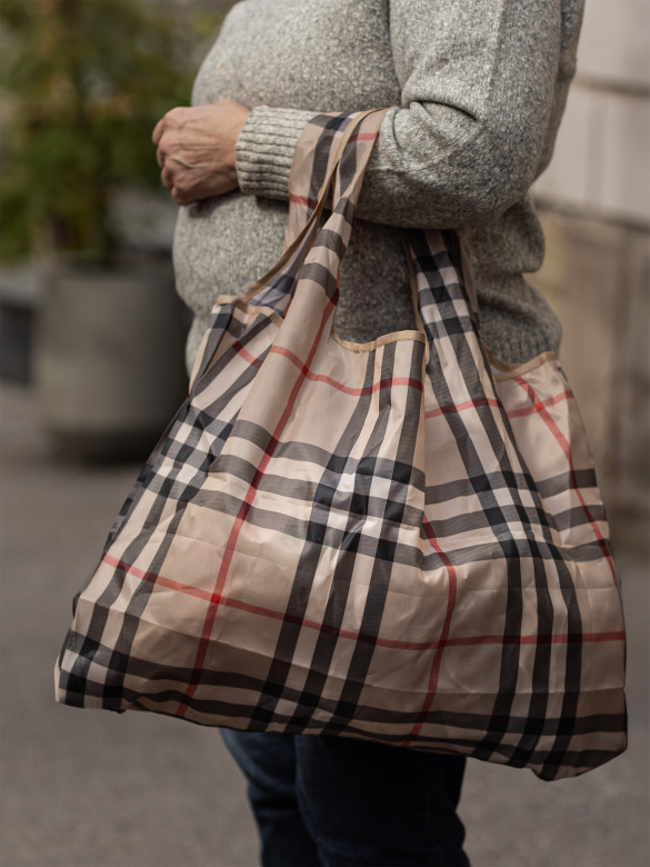 Сумка-трансформер Ж01-0224 клетка бежевая Сумка-трансформер Ж01-0224 клетка бежевая