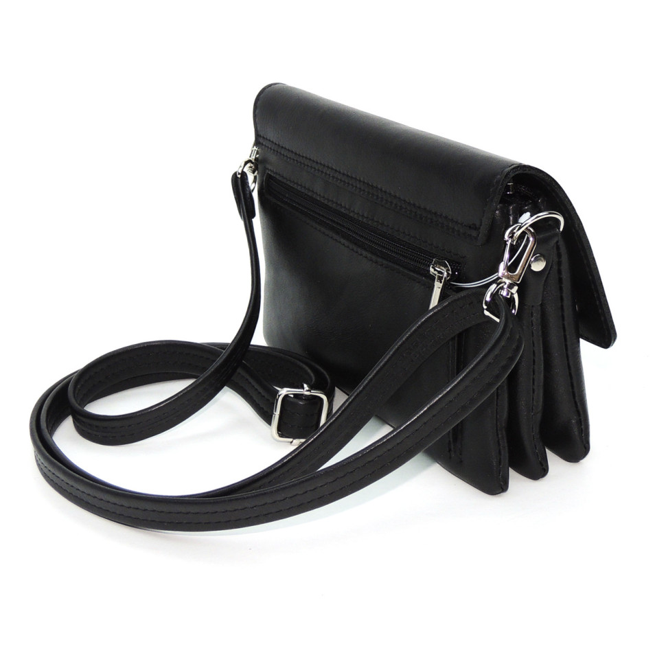 Черная женская кожаная сумка Natalia Kalinovskaya «Мальта» Растение