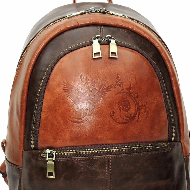 Рюкзак женский Natalia Kalinovskaya Р-43.602-1 «Леона» коричневый/рыжий гладкий Рюкзак женский Natalia Kalinovskaya Р-43.602-1 «Леона» коричневый/рыжий гладкий