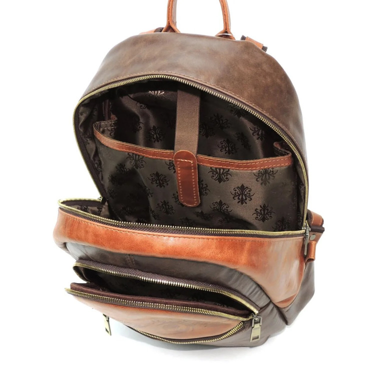 Рюкзак женский Natalia Kalinovskaya Р-43.602-1 «Леона» коричневый/рыжий гладкий Рюкзак женский Natalia Kalinovskaya Р-43.602-1 «Леона» коричневый/рыжий гладкий