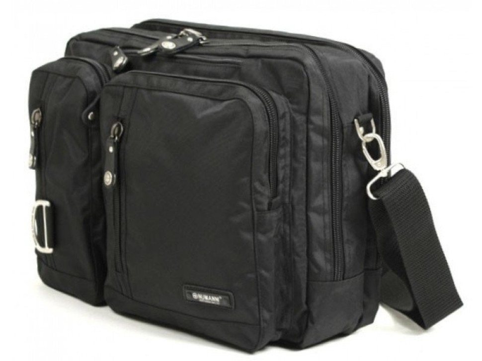 Сумка-рюкзак трансформер из текстиля Numanni 356 чёрная Сумка-рюкзак трансформер из текстиля Numanni 356 чёрная