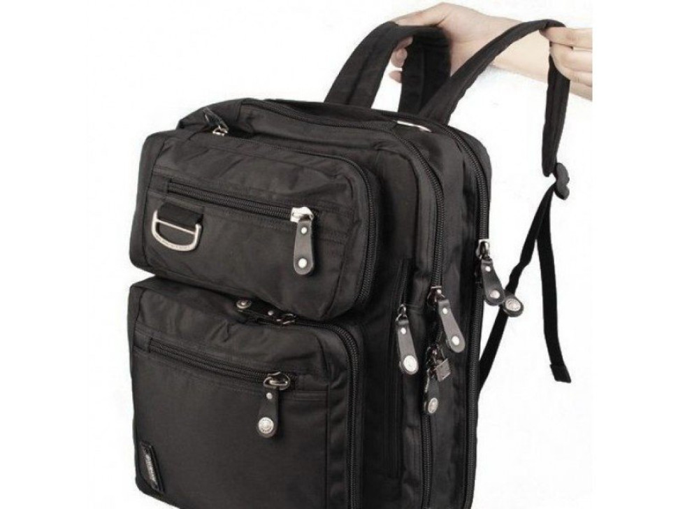 Сумка-рюкзак трансформер из текстиля Numanni 356 чёрная Сумка-рюкзак трансформер из текстиля Numanni 356 чёрная