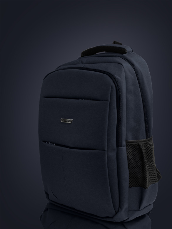 Рюкзак с ортопедической спинкой 2268 чёрный, с нагрудным ремнём 