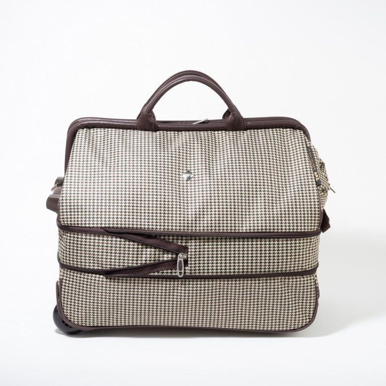 Дорожная сумка-саквояж TsV 514.2 гусиная лапка с колёсами Дорожная сумка-саквояж TsV 514.2 гусиная лапка с колёсами