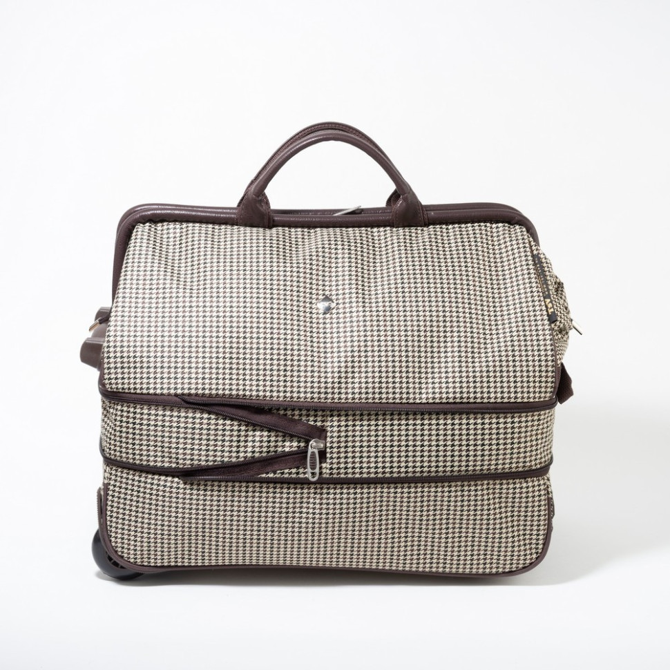 Дорожная сумка-саквояж TsV 514.2 гусиная лапка с колёсами Дорожная сумка-саквояж TsV 514.2 гусиная лапка с колёсами