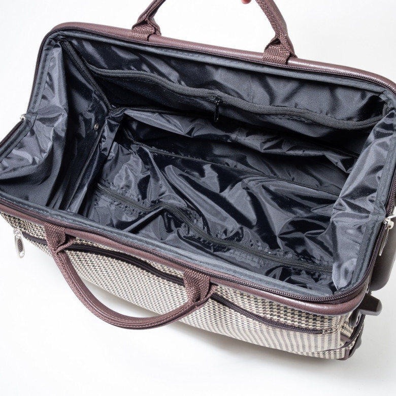 Дорожная сумка-саквояж TsV 514.2 гусиная лапка с колёсами Дорожная сумка-саквояж TsV 514.2 гусиная лапка с колёсами