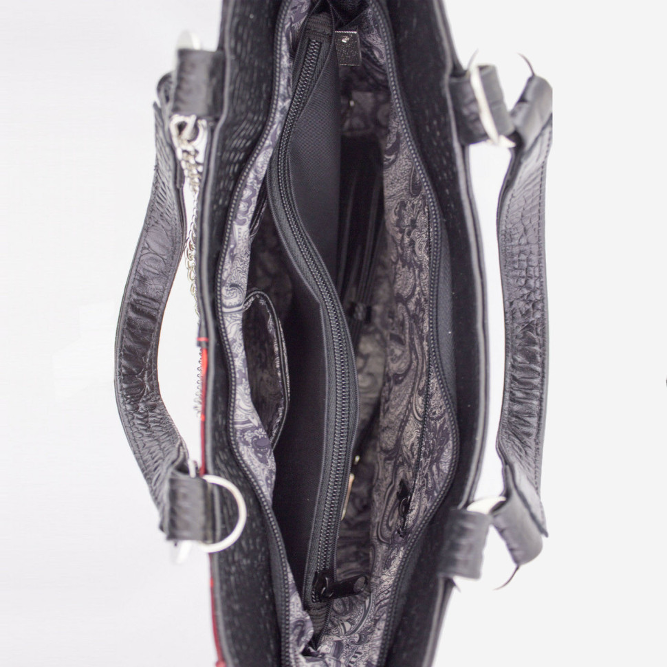 Сумка женская Protege, ДС-189-125 Техно чёрно-красная