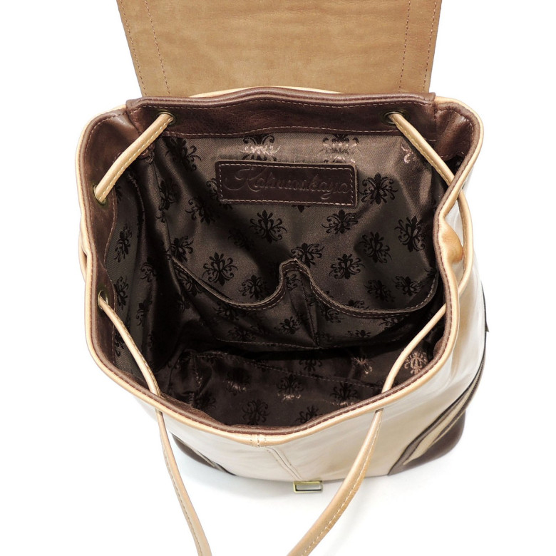 Рюкзак женский Natalia Kalinovskaya, "Ксантия" бежевый/коричневый