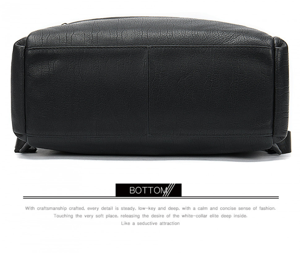 Большой мужской рюкзак из натуральной кожи 8723 чёрный