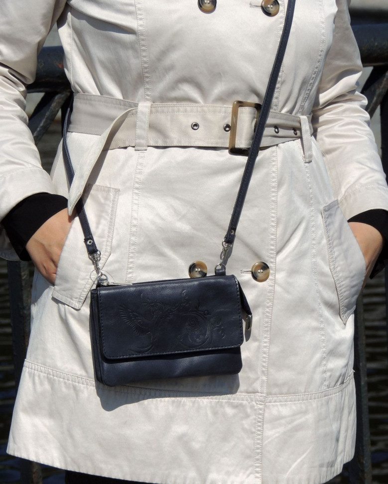 Женская сумочка кошелёк Natalia Kalinovskaya С53т «Колибри» синяя