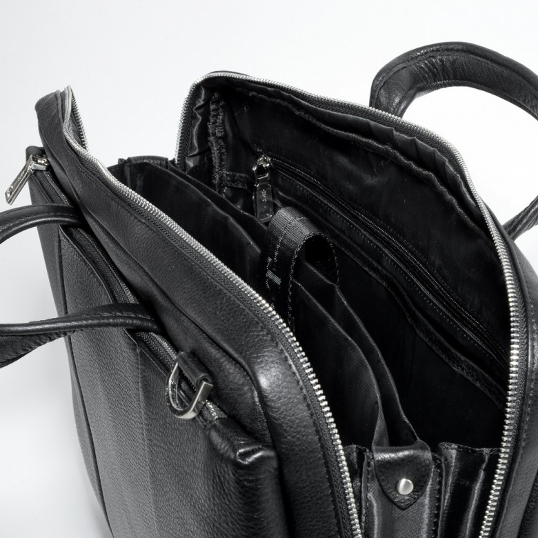 Мужской портфель из натуральной кожи Hight Touch 1439A чёрный Мужской портфель из натуральной кожи Hight Touch 1439A чёрный