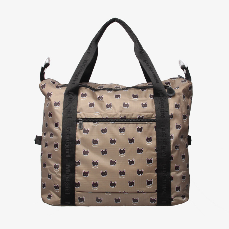 Сумка женская текстильная Minigirl 3015 коты коричневая