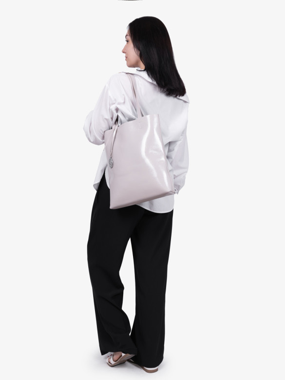 Сумка женская Baggins KDL-1300 лак светло-серая Сумка женская Baggins KDL-1300 лак светло-серая