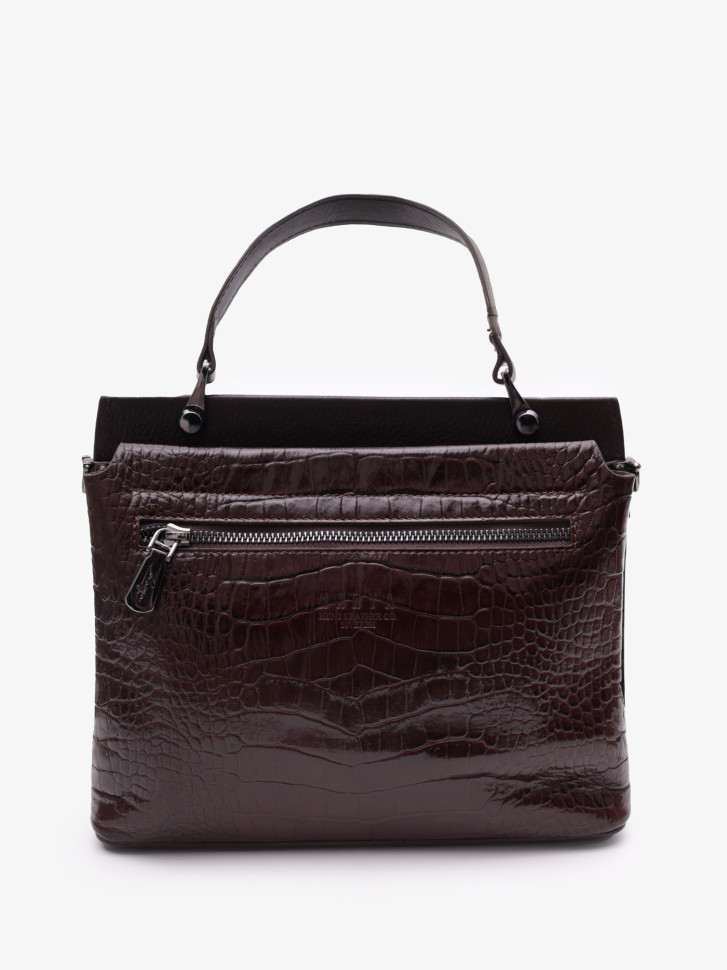 Сумка женская Karya 2427 тёмно-коричневый крокодил