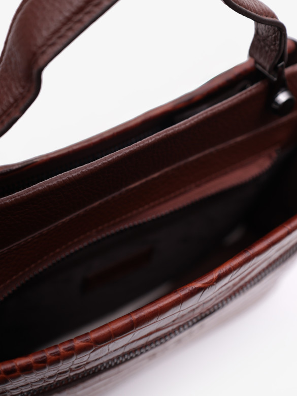 Сумка женская Karya 2427 коричневый крокодил Сумка женская Karya 2427 коричневый крокодил