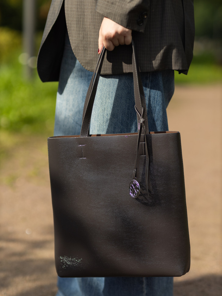 Сумка женская Baggins KDL-1300 лак тёмно-серый Сумка женская Baggins KDL-1300 лак тёмно-серый