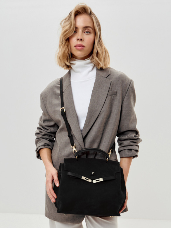 Сумка Curanni 9402 замша чёрная