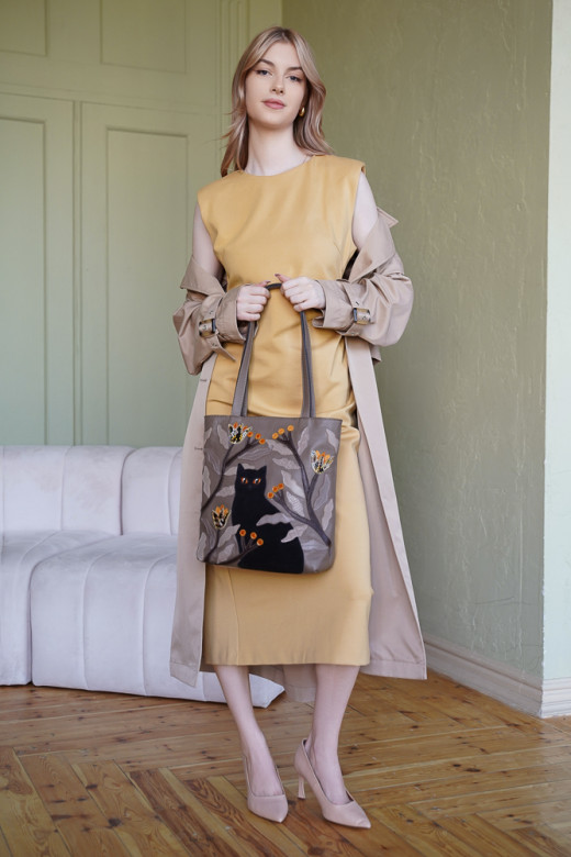 Сумка Protege  Д.С.-517-317 "Кот №54" т.капучино флотер