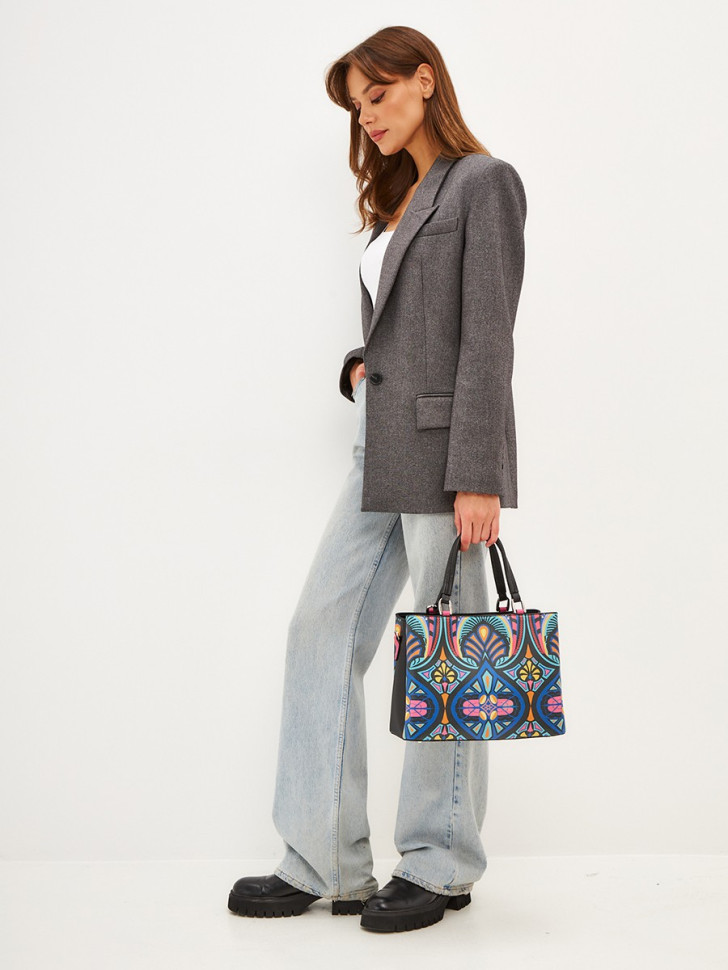 Сумка Curanni, 2520 Cu орнаменто черная