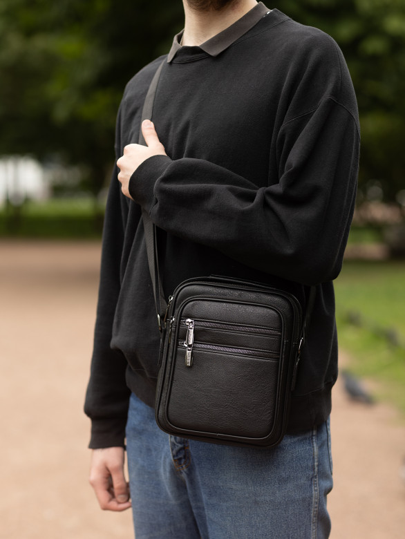 Сумка мужская JIN, 5186 черная Сумка мужская JIN, 5186 черная