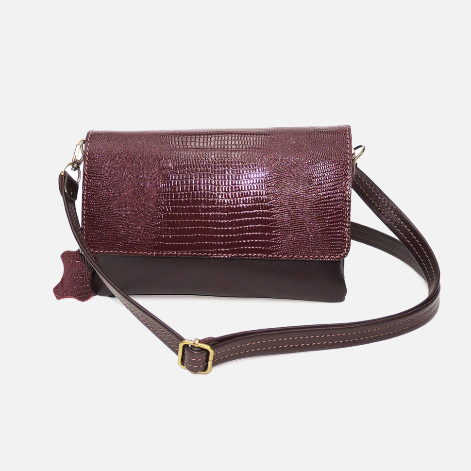 Сумка женская Kalinovskaya, 74р.982 бордовая рептилия