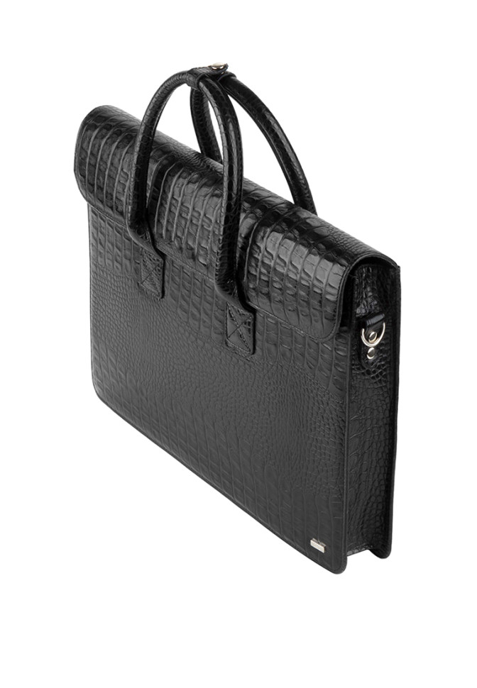 Сумка Esse 78626 ДАРСИ DARK кожа кайман черная