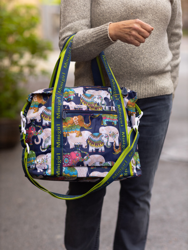 Сумка женская текстильная Minigirl 3015 слон тёмно-синяя Сумка женская текстильная Minigirl 3015 слон тёмно-синяя