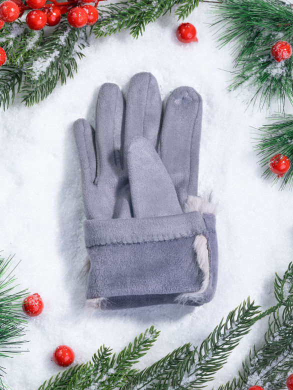 Перчатки женские Юйлин 7749 серые Перчатки женские Юйлин 7749 серые