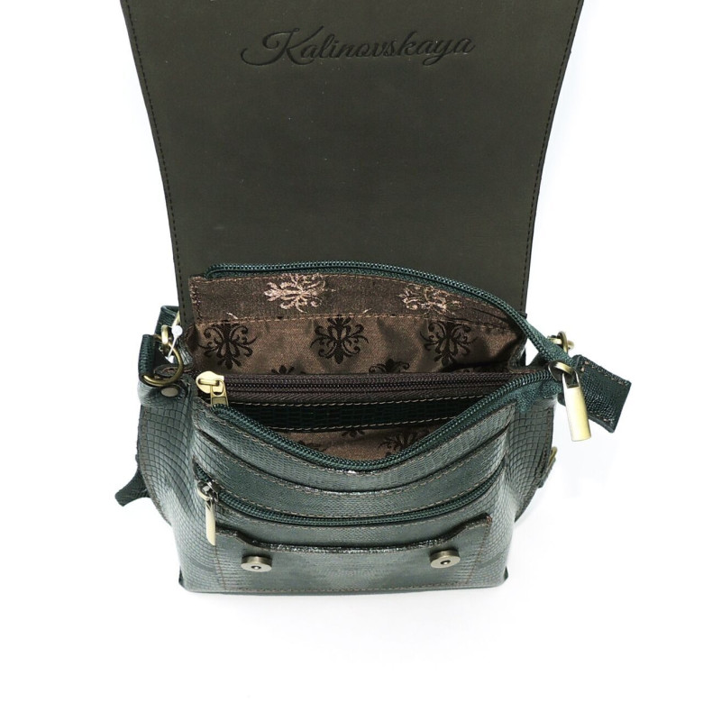 Женская кожаная сумка Natalia Kalinovskaya С86р-932 зелёная рептилия Женская кожаная сумка Natalia Kalinovskaya С86р-932 зелёная рептилия