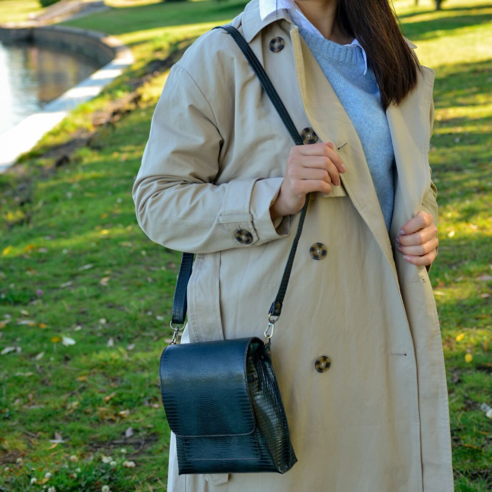 Женская кожаная сумка Natalia Kalinovskaya С86р-932 зелёная рептилия Женская кожаная сумка Natalia Kalinovskaya С86р-932 зелёная рептилия