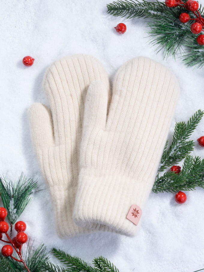 Варежки женские Корона 6559 кремовые Варежки женские Корона 6559 кремовые