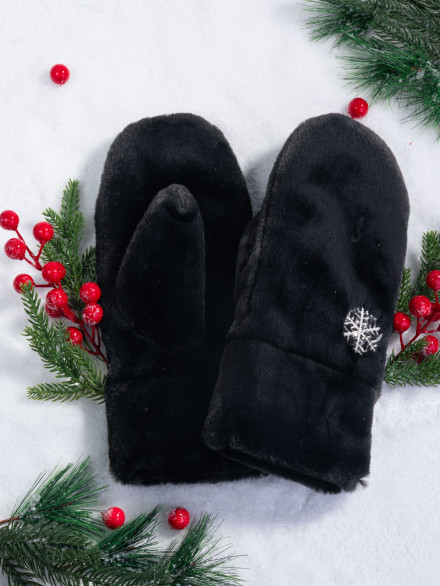 Варежки женская Baggins мех/снежинка Варежки женская Baggins мех/снежинка