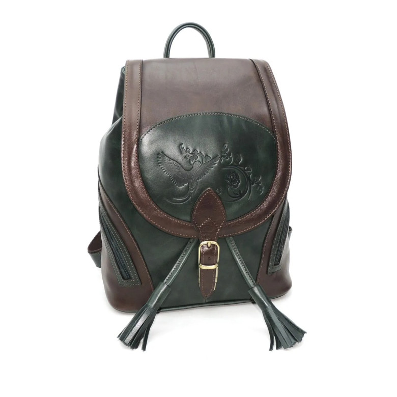 Рюкзак женский Natalia Kalinovskaya, "Стасия" зеленый/коричневый Рюкзак женский Natalia Kalinovskaya, "Стасия" зеленый/коричневый