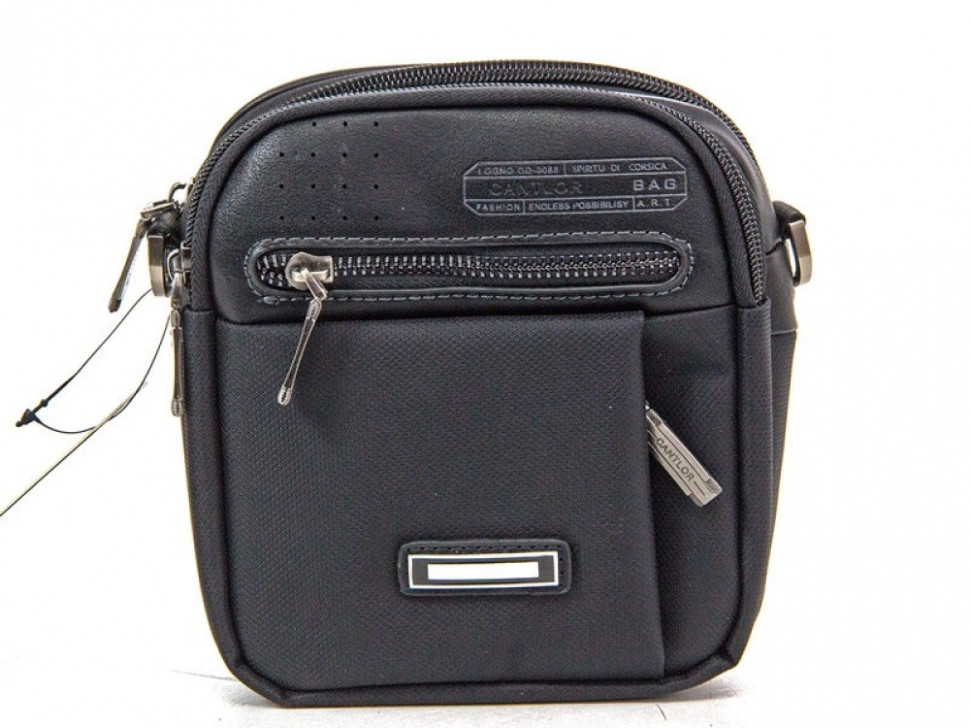 Мужская сумка-планшет из экокожи Cantlor GW104 чёрная Мужская сумка-планшет из экокожи Cantlor GW104 чёрная