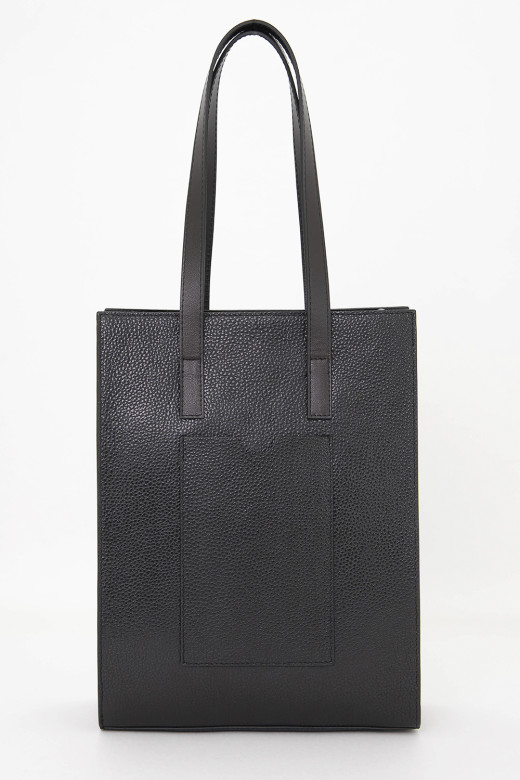 Сумка Protege  Ц-594 чёрный флотер+коричневая гладкая