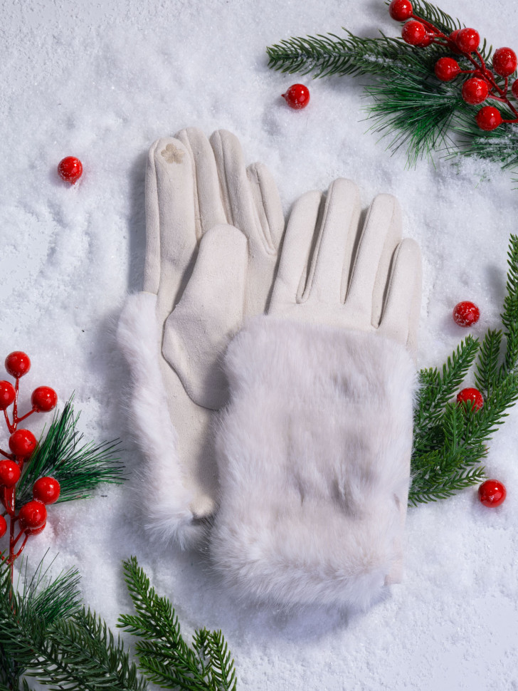 Перчатки женские Юйлин 7749 кремовые Перчатки женские Юйлин 7749 кремовые