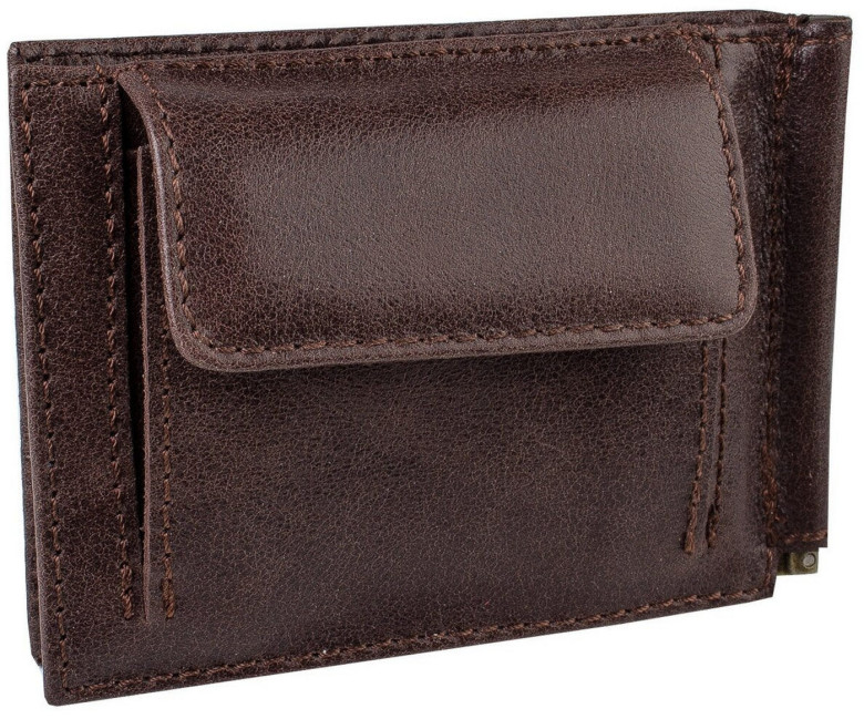 Зажим для денег Dimanche Camel 639/M коричневый, с отделением для мелочи