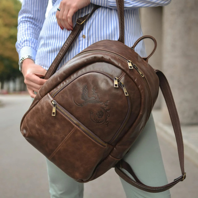 Рюкзак женский Natalia Kalinovskaya, «Эша» коричневый гладкий Рюкзак женский Natalia Kalinovskaya, «Эша» коричневый гладкий