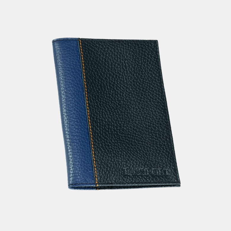 Обложка для паспорта Bossi ОП-103-1510/1540 чёрно-синяя Обложка для паспорта Bossi ОП-103-1510/1540 чёрно-синяя