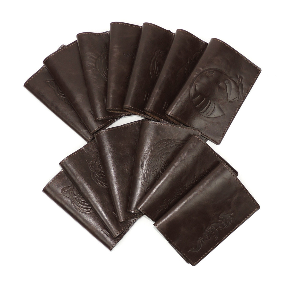 Обложка для паспорта кожаная Коричневый, Растение