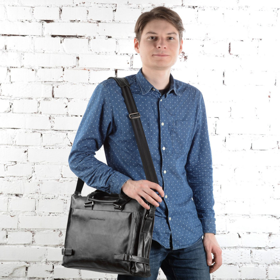 Портфель мужской кожа Maxsimo Tarnavsky 1015 чёрный флотер Портфель мужской кожа Maxsimo Tarnavsky 1015 чёрный флотер