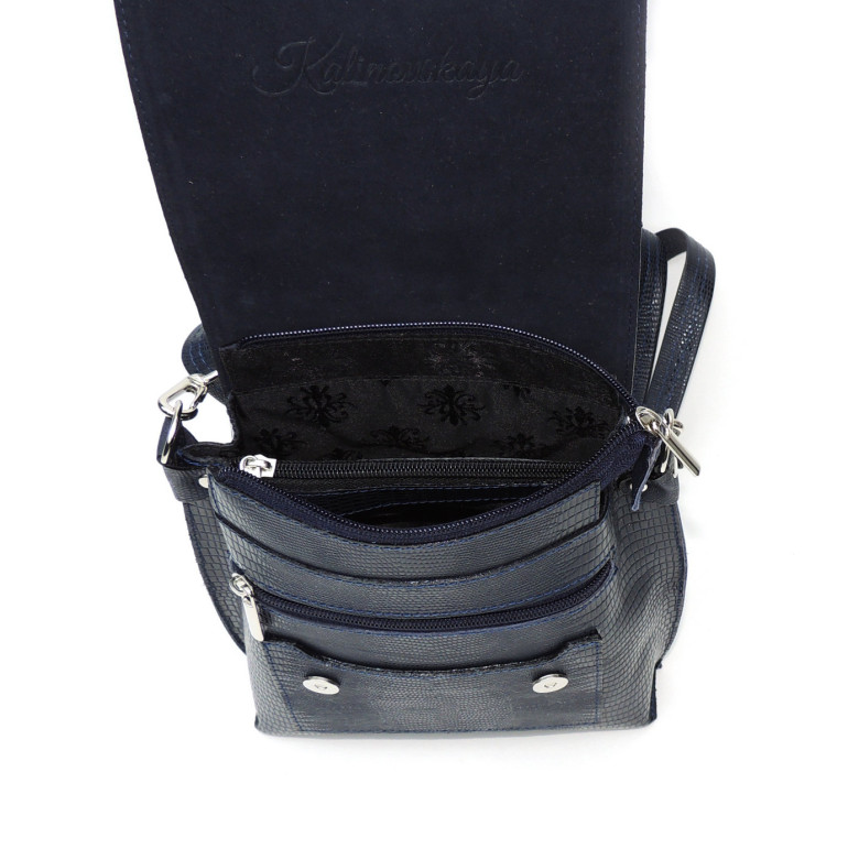 Женская кожаная сумка Natalia Kalinovskaya С86р чёрная рептилия