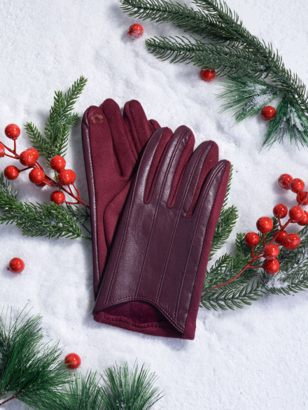 Перчатки женские HAVVS 6026 бордо Перчатки женские HAVVS 6026 бордо