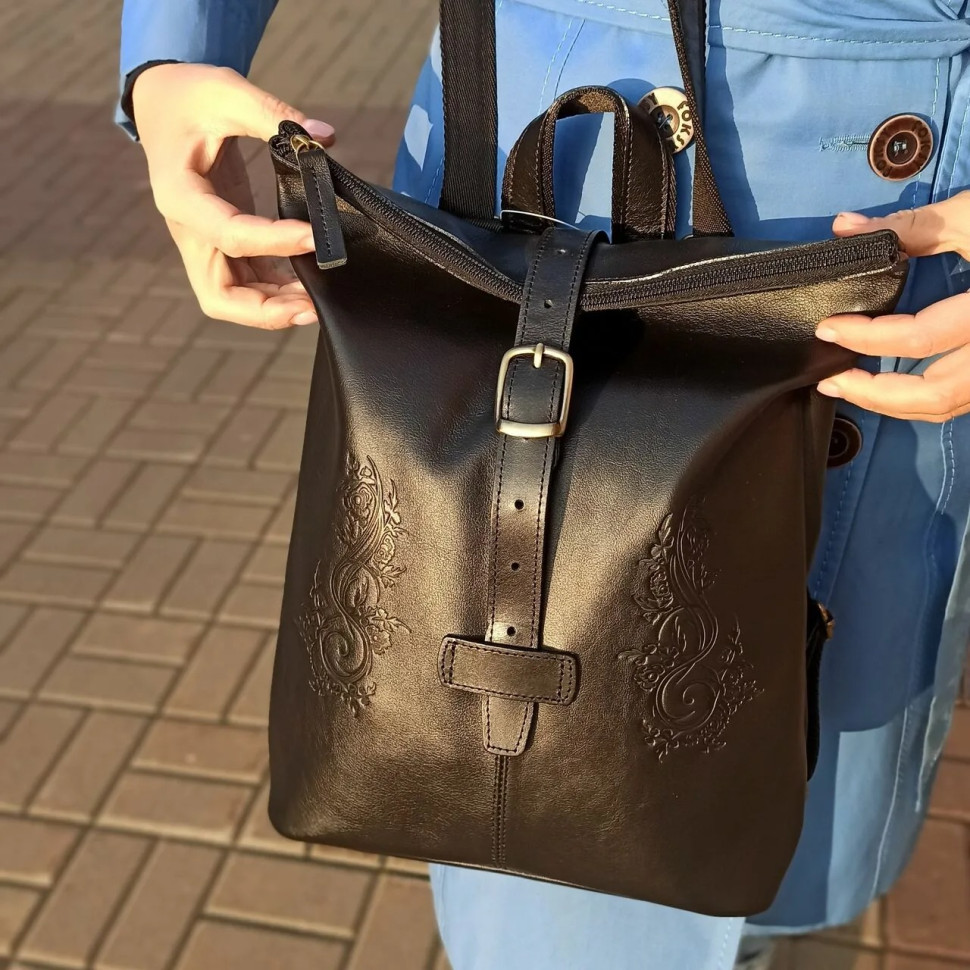 Рюкзак женский Natalia Kalinovskaya СР-34т.711 «Джемма» чёрный гладкий Рюкзак женский Natalia Kalinovskaya СР-34т.711 «Джемма» чёрный гладкий